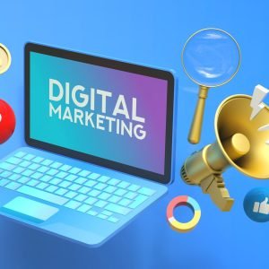 Digital Marketing Social Media Megaphone Concept Digital Marketing Social Media Megaphone Concept